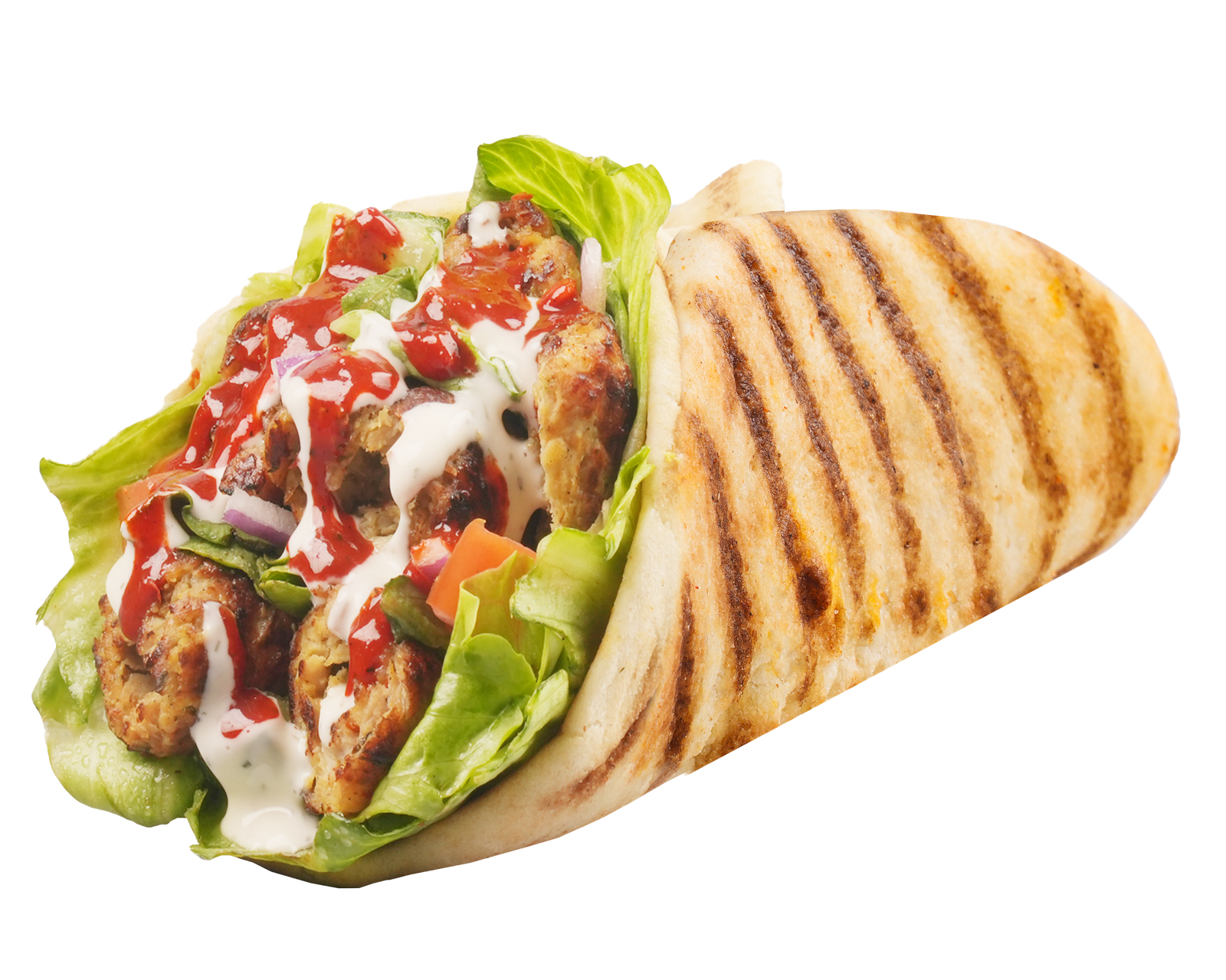 Gyro wrap with vegetables and sauce
